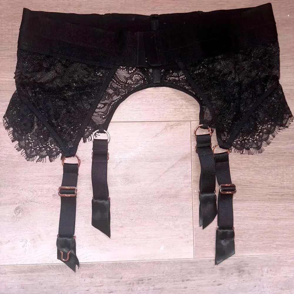 🖤 Honey Birdette Black Belinda Suspender - Size L 🖤 - Picture 4 of 5